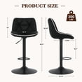thumbnail image 4 of Hawsaiy Bar Stools Set of 2, Adjustable Swivel Counter Height Bar Stools with Back, Upholstered Modern Barstools with Diamond Stitching, Black, 4 of 11