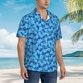 thumbnail image 2 of KLL Men's Hawaiian Shirt Short Sleeve Button Down Beach Shirts-Blue Maple Leaf, 2 of 5