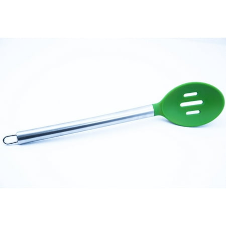 BEST Silicone Slotted Spoon by Chef Frog - For Home or Professional Use - Features our “Stay-Cool” Stainless Steel