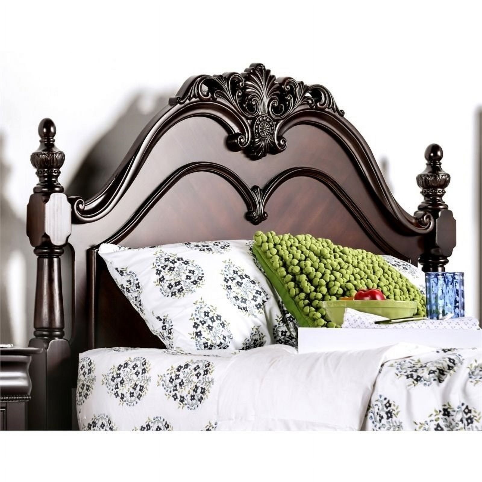 Ruben 2-Piece Cherry Wood Queen Poster Bed and 5-Drawer Chest Set - image 5 of 13