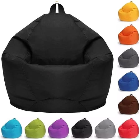 shuwee Adult and Kids Bean Bag  Giant Bean Bag Without Filling  Living Room Bean Bag Floor Cushion  Large Living Room Armchair for Indoor and Outdoor  70x80cm-Black
