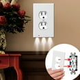 thumbnail image 4 of LED Night Light Outlet Wall Plate, 2 Pack, Easy to Install, Rectangular Hole, White, 4 of 5