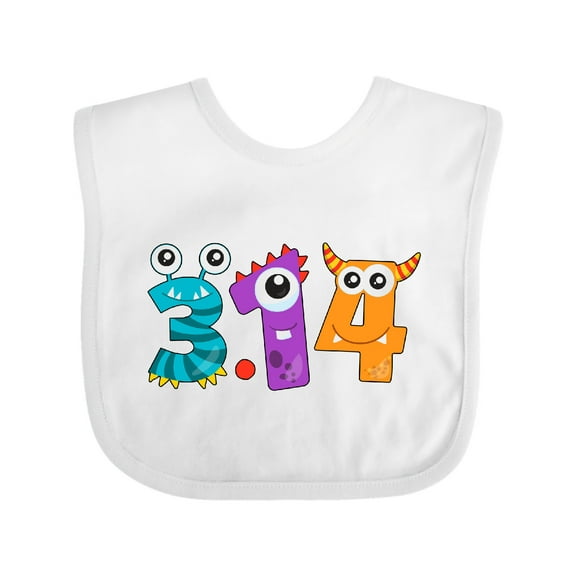 Inktastic Monsters Like Pi- Pi Day Numbers Boys or Girls Baby Bib