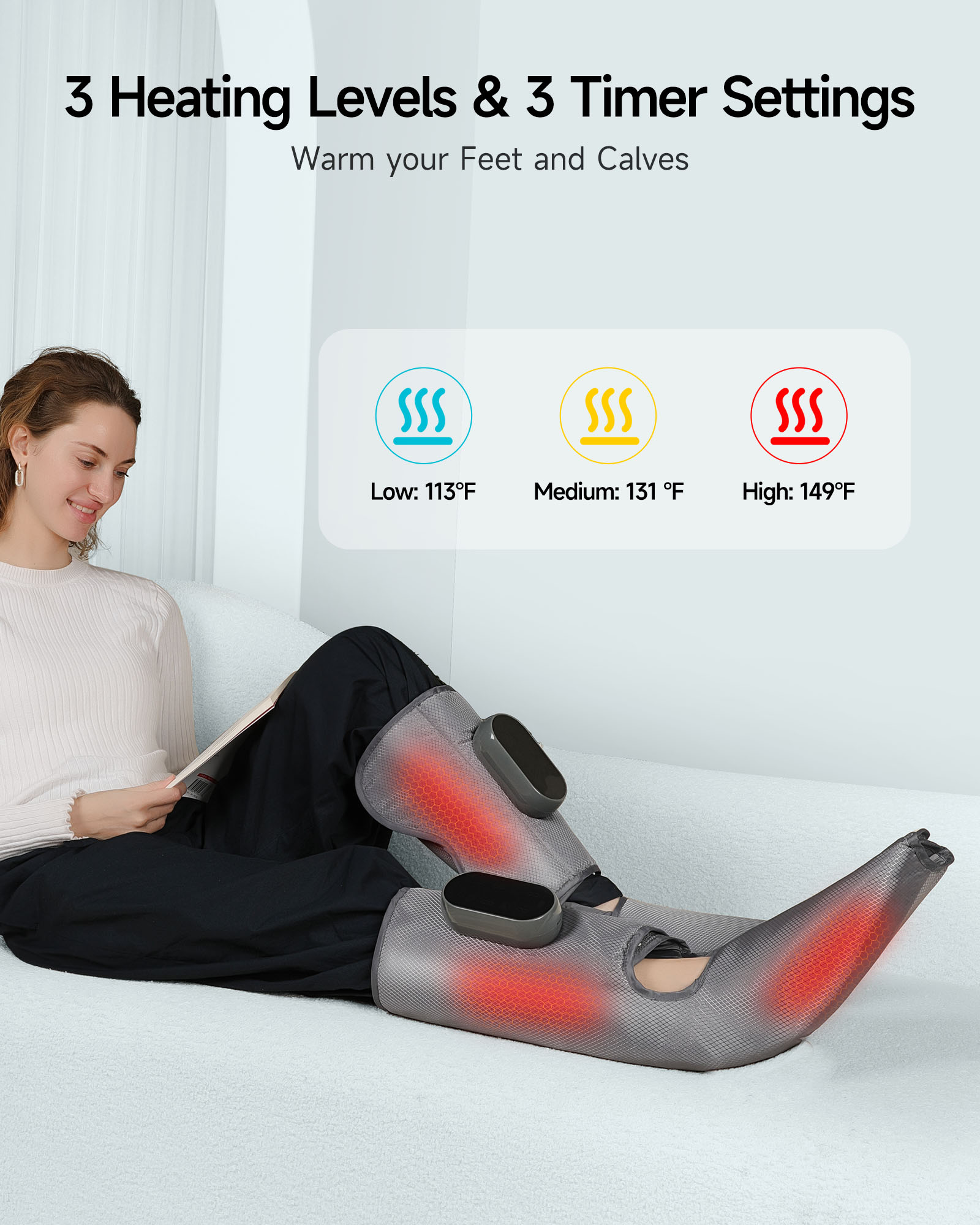 ALLJOY Cordless Foot and Leg Massagers Leg Air Compression Boots for Circulation and Pain Relief
