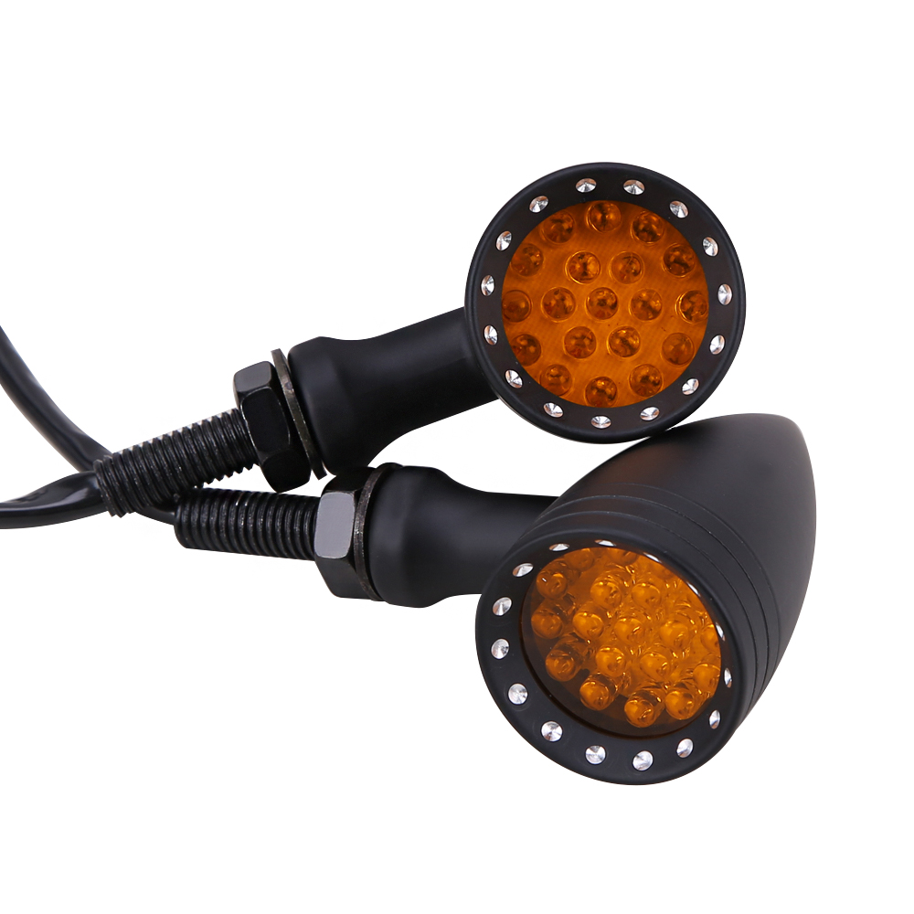 Turn Signal Assemblies & Lenses Motorcycle & ATV Electrical 2x Universal  Motorcycle 4 wire 10mm LED Brake Blinker Light Turn Signal Indicator Lights  For Harley Honda Yamaha Suzuki Kawasaki Chopper Bobber black