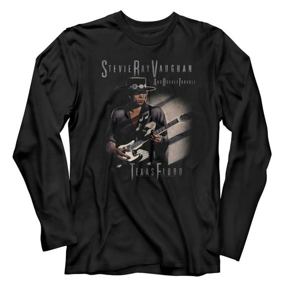 Stevie Ray Vaughan Texas Flood Too Black Adult Long Sleeve T-Shirt