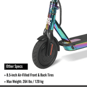 Hyper Toy Company 37V Skute Folding Electric Scooter, 350W Motor, Adult Ages 13+, Jet Fuel