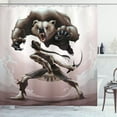 thumbnail image 1 of Ambesonne Bear Shower Curtain, Mythological Scene Concept, 69"Wx75"L, Warm Taupe Dark Brown, 1 of 3