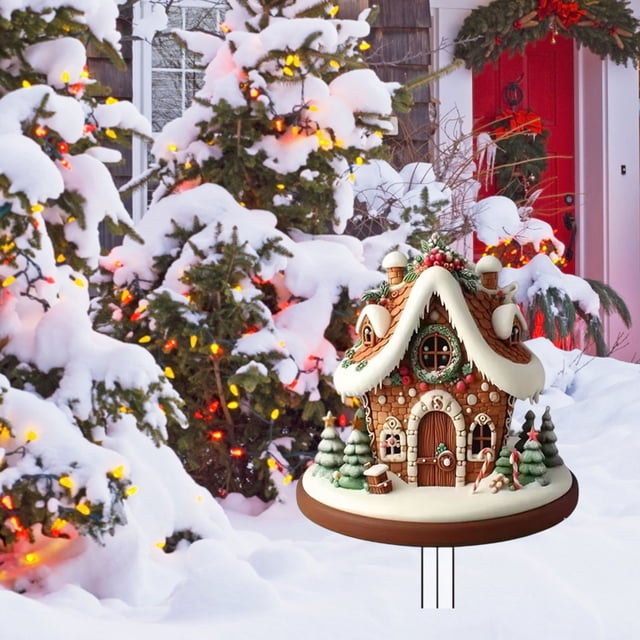 Soporte acrílico navideño para macetas de jardín | Decoración navideña para exteriores | Letrero de muñeco de nieve para jardín y patio