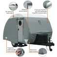 thumbnail image 5 of Classic Accessories OverDrive PolyPRO™ 3 Deluxe Teardrop Trailer Cover, Fits 8' - 10' Trailers - Max Weather Protection RV Cover, Grey/Snow White, 5 of 11