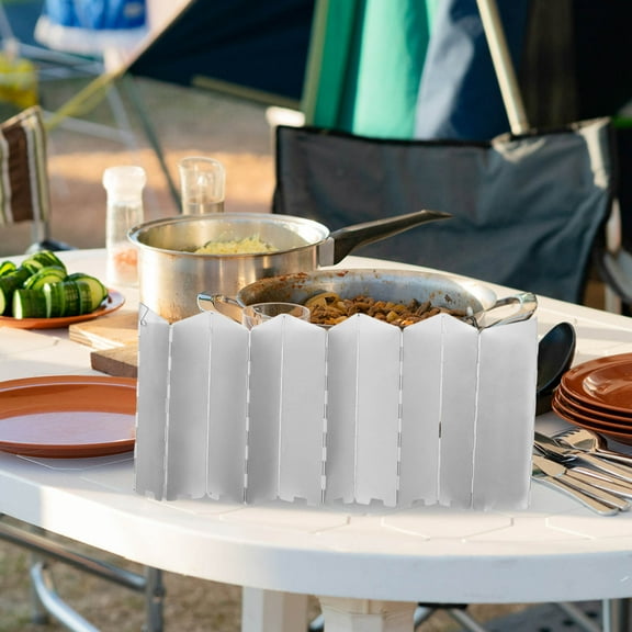 Masteelf Propane Patio Heater Reflector Shield Foldable Heat Reflector Aluminum Windscreen Heat Focusing Shield for Outdoor Round Heater Camping Stoves