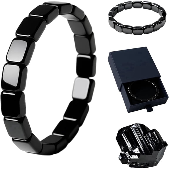 Hemios Men's Hematite Bracelet, minimalist style, enhances daily vitality, strengthens focus, and naturally boosts confidence (includes box).