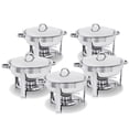 thumbnail image 1 of SUPER DEAL Lot de 5 Plats Ronds de Luxe Pleine Grandeur à Cadre Durable 5 Qt en Acier Inoxydable, Ensemble de Réchaud-Buffer pour Service de Table, 1 of 5