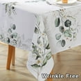 thumbnail image 4 of Spring Summer Tablecloths for Rectangle Tables 52x70 Inch, Washable Eucalyptus Fabric Table Cloth,Waterproof Green Leaves Floral Tablecloth for Picnic Dinner Outdoor, 4 of 7