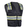 thumbnail image 1 of Vendace Hi Vis Safety Reflective Mesh Vest For Men Ansi Class 2 High Visibility Vest With 8 Pockets And Zipper(Black M), 1 of 4