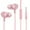 Pink, variant on Portable Noise Canceling Earbuds Music Earphones 3.5mm In Ear InEar Microphone Earphones Headphones Wired Headset BLACK