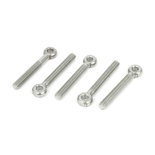 M6 x 38mm Machinery Shoulder Lifting Stainless Steel Eye Bolt 5 Pcs