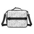 thumbnail image 2 of Baseballs Trophies White Pattern Insulated Lunch Bag with Shoulder Strap and Bottle Holder,Bento School Lunch Bag Box,11x9.5x3.5 Inches, 2 of 5