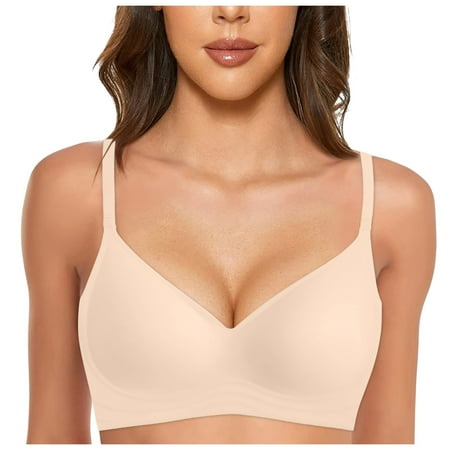 Zshosam Women Seamless Underwear Small Chest Gathered Summer Thin Style No Steel Ring 3D Soft Support Sports Bra(Pink XXL)