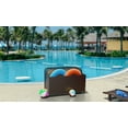 thumbnail image 5 of EUNHOO Rolling Poolside Float Storage, Pool Storage Bin, Outdoor Storage Organizer PE Rattan Pool Towel Rack for Floaties, Pool Accessories and Patio furniture Brown, 5 of 6