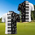 thumbnail image 4 of HUIACONG Couples Matching Golf Shirts His and Hers Clothing Sleeveless Athletic Tops for Women Quick Dry Mens Short Sleeve Collared Golf Shirt Lightweight Casual Sports Wear Music Notes Man XL, 4 of 6