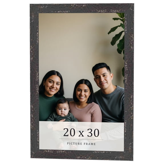 20x30 Frame Black Solid Wood Picture Frame Width 1.125 Inches | Interior Frame Depth 0.5 Inches |