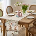 thumbnail image 4 of Easter Table Runner 90 Inches Long for Kitchen Dining, Retro Rabbit Egg Tree Leaves Painting Spring Dresser Scarf Farmhouse, Dining Table Decorations for Wedding/Parties, 13 x 90 In, 4 of 8