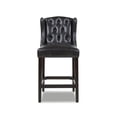 thumbnail image 5 of Home Square 2 Piece Tufted Leather Counter Stool Set in Vintage Black and Brown, 5 of 11