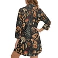 thumbnail image 2 of Xoenoiee Mushroom Leaves Print Summer Dresses for Women 2026 Button Down Swimsuit Coverup Long Sleeve Tshirt Dresses Casual Mini Beach Dress Vacation Outfit, S, 2 of 7