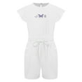 thumbnail image 3 of Alvivi Girls Summer Romper Ruffle Sleeve Short Jumpsuit Children Casual Overalls Clothes Ivory 8, 3 of 7