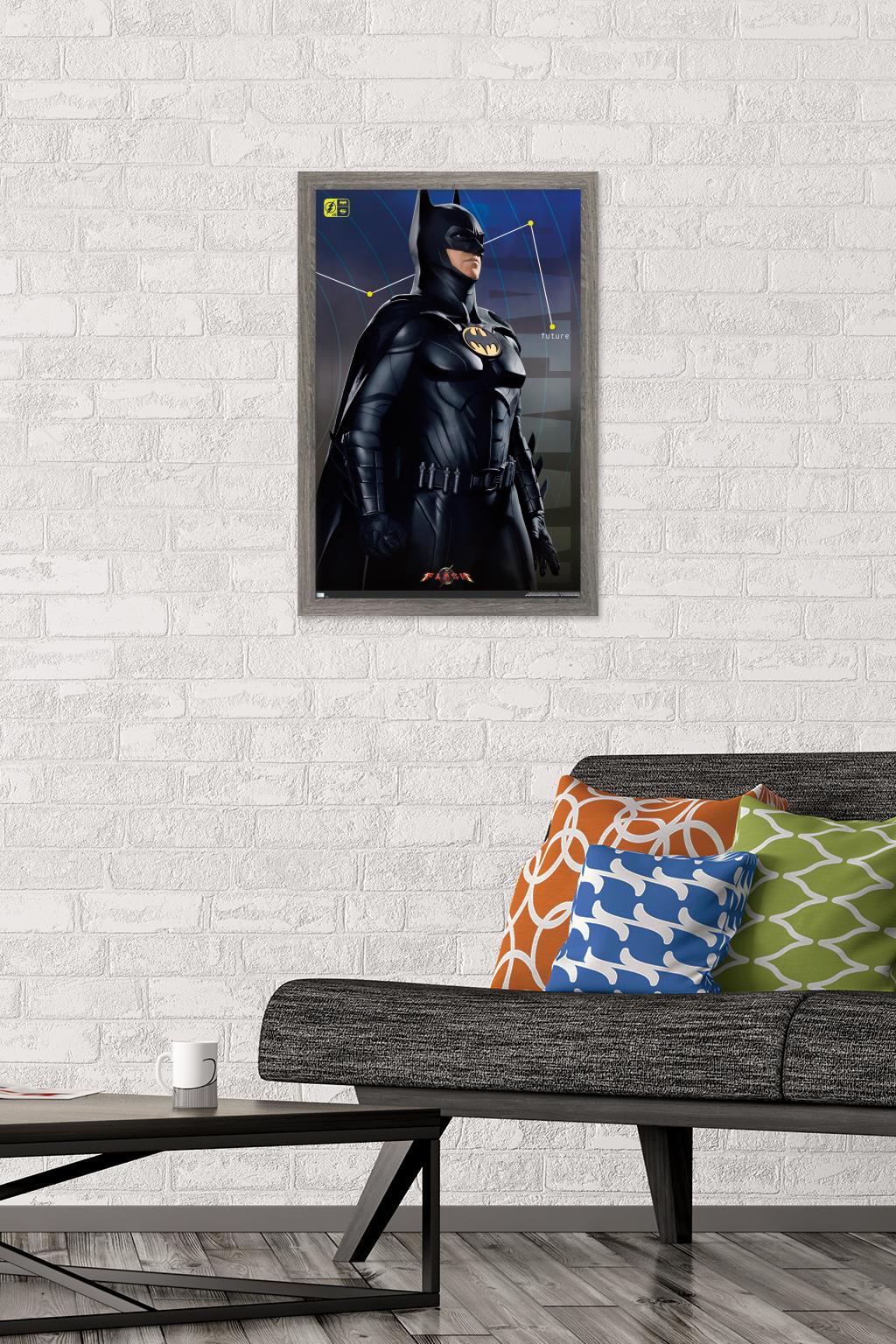 DC Comics Movie The Flash - Batman Triptych Wall Poster, 14.725" x 22.375" Framed