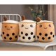 thumbnail image 3 of Funny Doll Pearl Milk Tea Cup - Milk Tea Pillow Brown Triangle (50cm) Xemadio LL-1594, 3 of 6