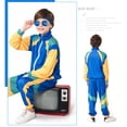thumbnail image 4 of 3 Colores Azul Púrpura Rosa Deporte Traje Disco Para Niños Disfraz De Halloween Cosplay Niñas Fiesta Carnaval Ropa, 4 of 4