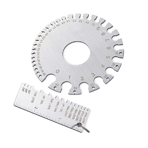 Steel Double Side Wire Gauges & Metal Sheet Thickness Measuring Tool Round Wire Meter for Welding & Machining