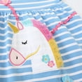 thumbnail image 5 of WIBACKER 2-7T Toddler Girls Cotton Fluffy Casual Dress Appliques Jersey Dresses for Kids - Striped Unicorn, 5 of 8