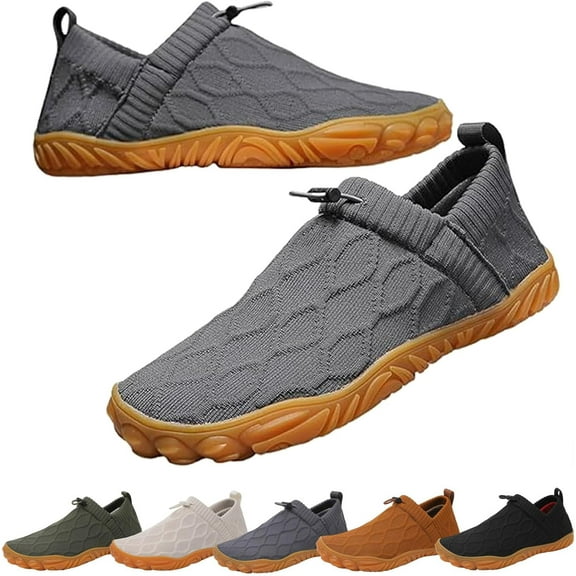 Super comfortable knit shoes, waterproof outdoor running barefoot hiking shoes for men and women, sliding on wading creek shoes