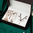 thumbnail image 4 of Conjunto de reloj de viento para mujer, venta al por mayor, pequeño, con pulsera de retención de color, collar de doble capa, reloj para mujer, 4 of 6