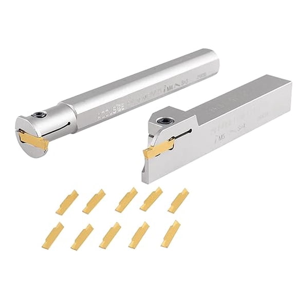 Accusize 3/4" 2pc External & Internal Grooving Tool Set w/ 10 Extra Carbide MGMN300 Inserts, 0028-1034