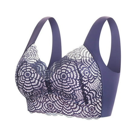 Fesfesfes Bras for Women Wireless Ladies Traceless Comfortable No Steel Ring Lace Breathable Gathering Bra Ladies Underwear Bras for Women