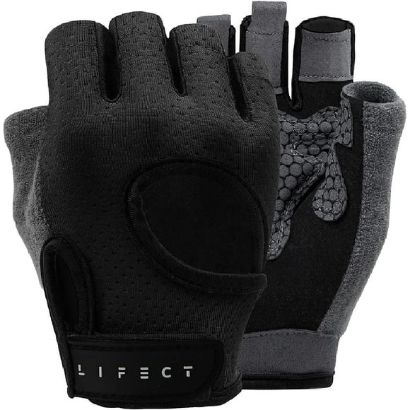 Guantes de entrenamiento LIFECT Essential para levantamiento de pesas sin dedos