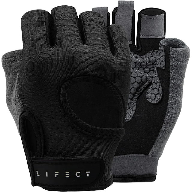 Guantes de entrenamiento LIFECT Essential para levantamiento de pesas sin dedos
