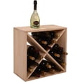 thumbnail image 2 of 24 Bottle Solid Wood Wine Storage Cube, Stackable Modular Wine Rack for Kitchen Bar Dining Room, Burlywood, 2 of 8