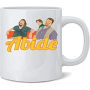 The Dude Abides Minimalist Ceramic Coffee Mug Tea Cup Fun Novelty Gift 12 oz