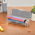 thumbnail image 7 of Plastic Pencil Box Large Capacity Pencil Boxes Clear Boxes with Snap-Tight Lid Stylish Office Supplies Storage Organizer Box Twinkling Stars and Constellations, 7 of 7