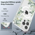 thumbnail image 4 of Étui pour iPhone 14 Pro Max Compatible avec MagSafe, Étui Florale Transparente avec Motif de Feuilles Vertes pour Filles et Femmes, Étui Rigide Antichoc pour iPhone 14 Pro Max, Transparent, 4 of 4