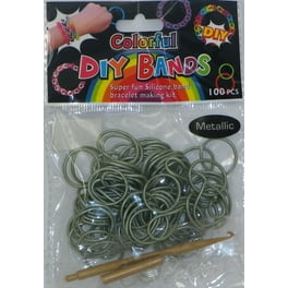 Rainbow Loom 300 ct. Silicone Rubber Band Metallic Silver Refill Pack Includes 12 C Clips Walmart