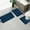 Blue-1240, variant on AuroraX Soft Bath Mug Rug Set Of 3 Absorbent Quick Dry Non-Slip Backing Black 2 pcs Bathroom Mat and Toilet Rug Machine Washable Minimalist Greek Key