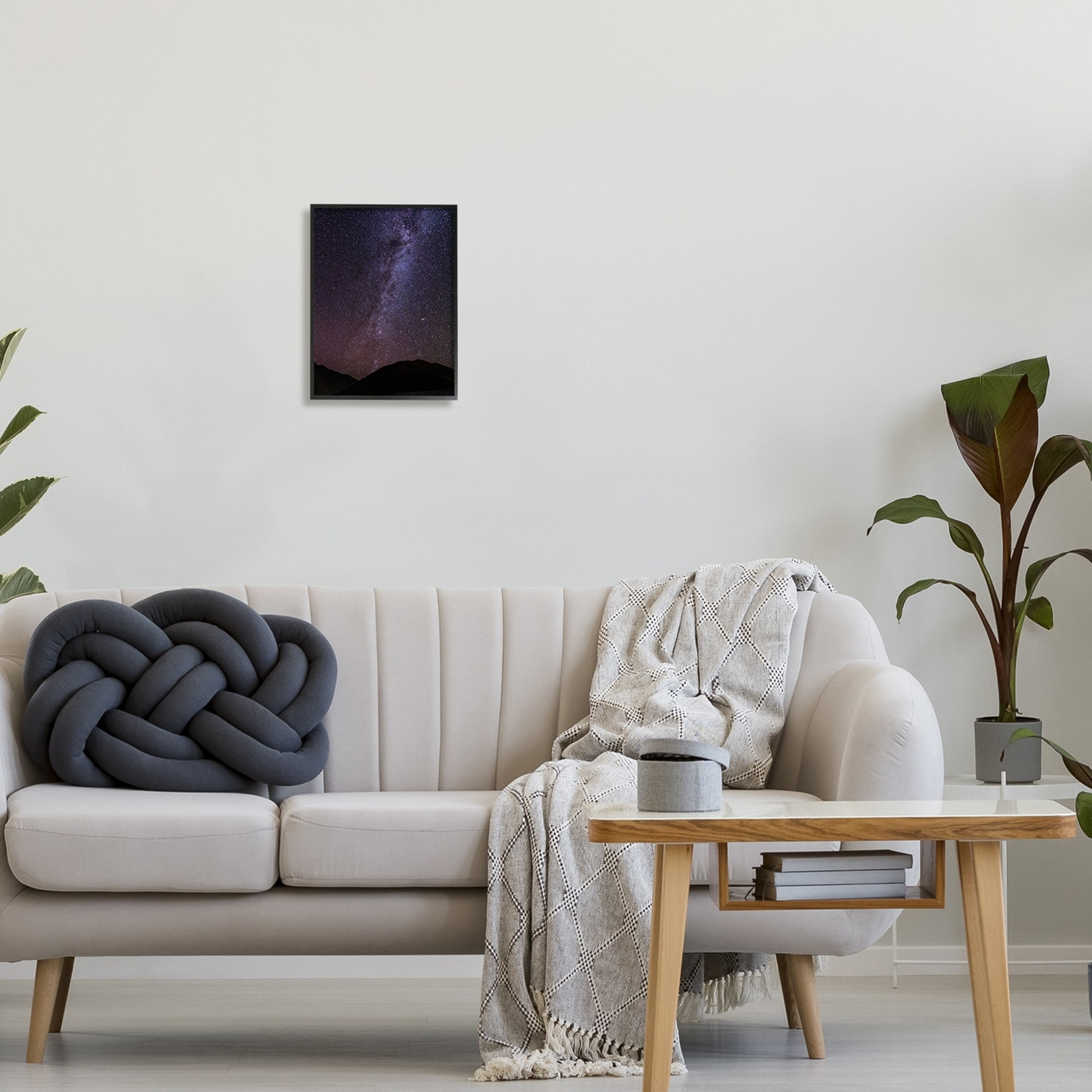 Stupell Industries Breathtaking Night Stars Milky Way Shining Over Mountains Photograph Black Framed Art Print Wall Art, Design by Steve Smith