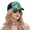thumbnail image 5 of Lsque Hawaii Palms Printed Trucker Hat - Baseball Cap for Men Women - Breathable Mesh Side, Adjustable Fit - for Casual Wear, 5 of 7