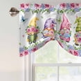 thumbnail image 5 of Tie Up Valances for Windows, Spring Gnomes Adjustable Valance Curtains Window Treatment for Living Room, Botanical Rose Flower Leaves Butterfly Rod Pocket Kitchen Curtains & Drapes 60x18 Inch, 5 of 9